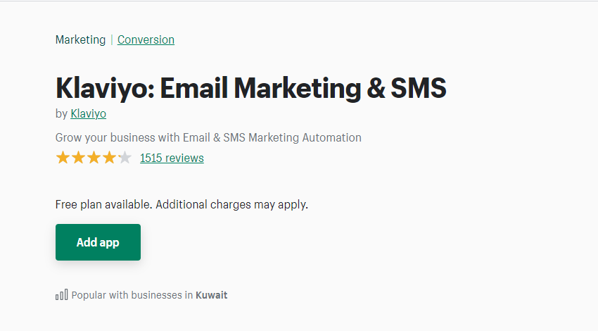 Klaviyo Shopify Interface