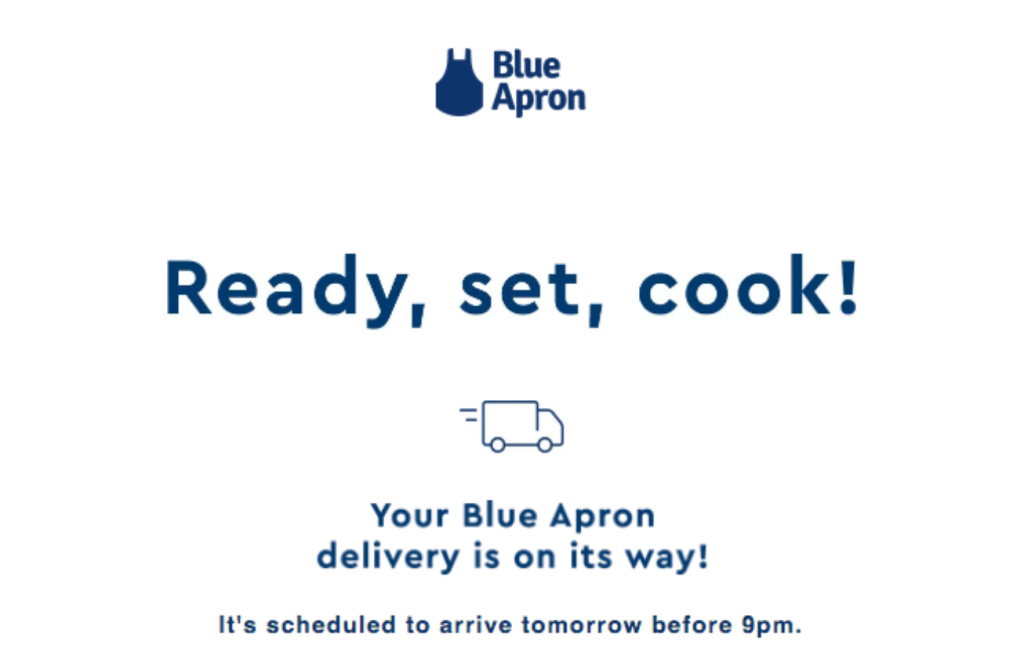 Shipping email: Opening example